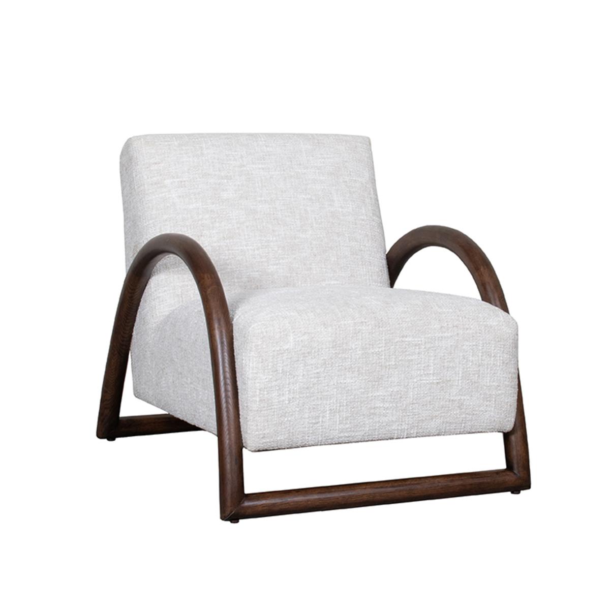  Fauteuil Viggo - Naturel - Boucle - Walnoot onderstel afbeelding 2