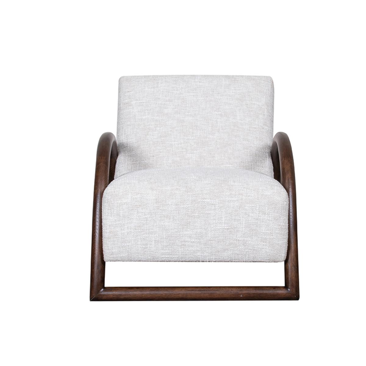  Fauteuil Viggo - Naturel - Boucle - Walnoot onderstel afbeelding 3