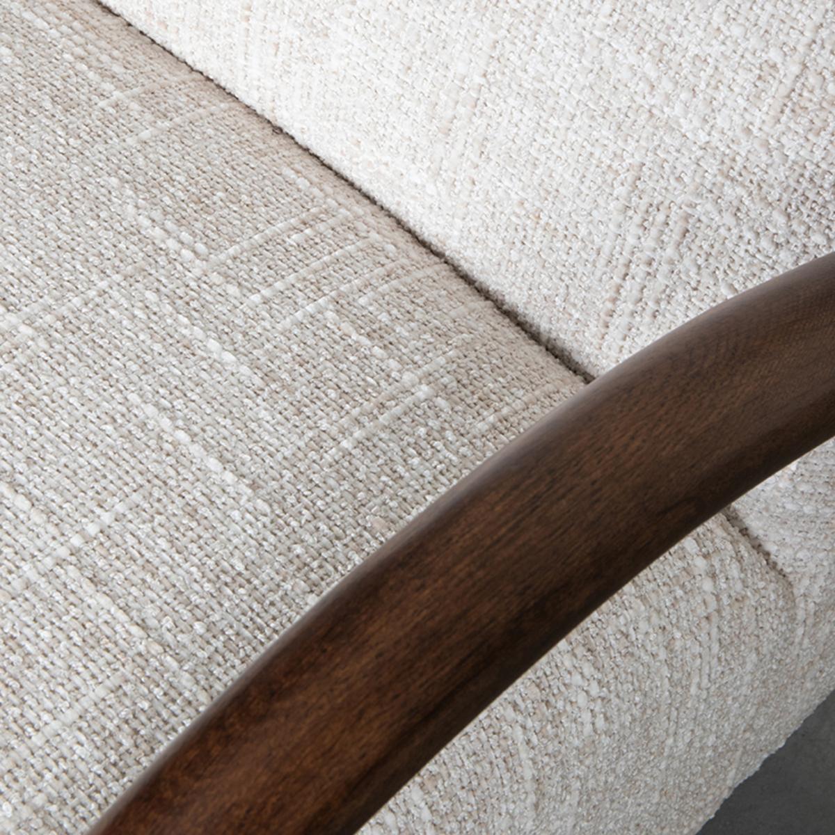  Fauteuil Viggo - Naturel - Boucle - Walnoot onderstel afbeelding 6