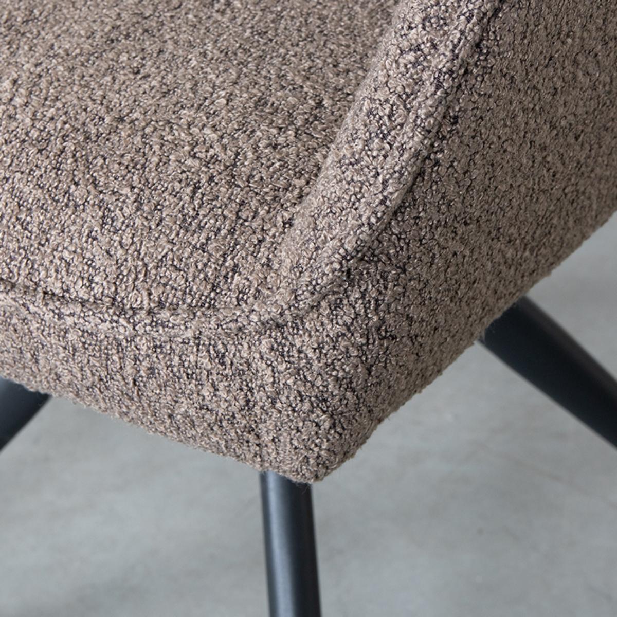  Eetkamerstoel Finley - Bruin - Boucle afbeelding 5