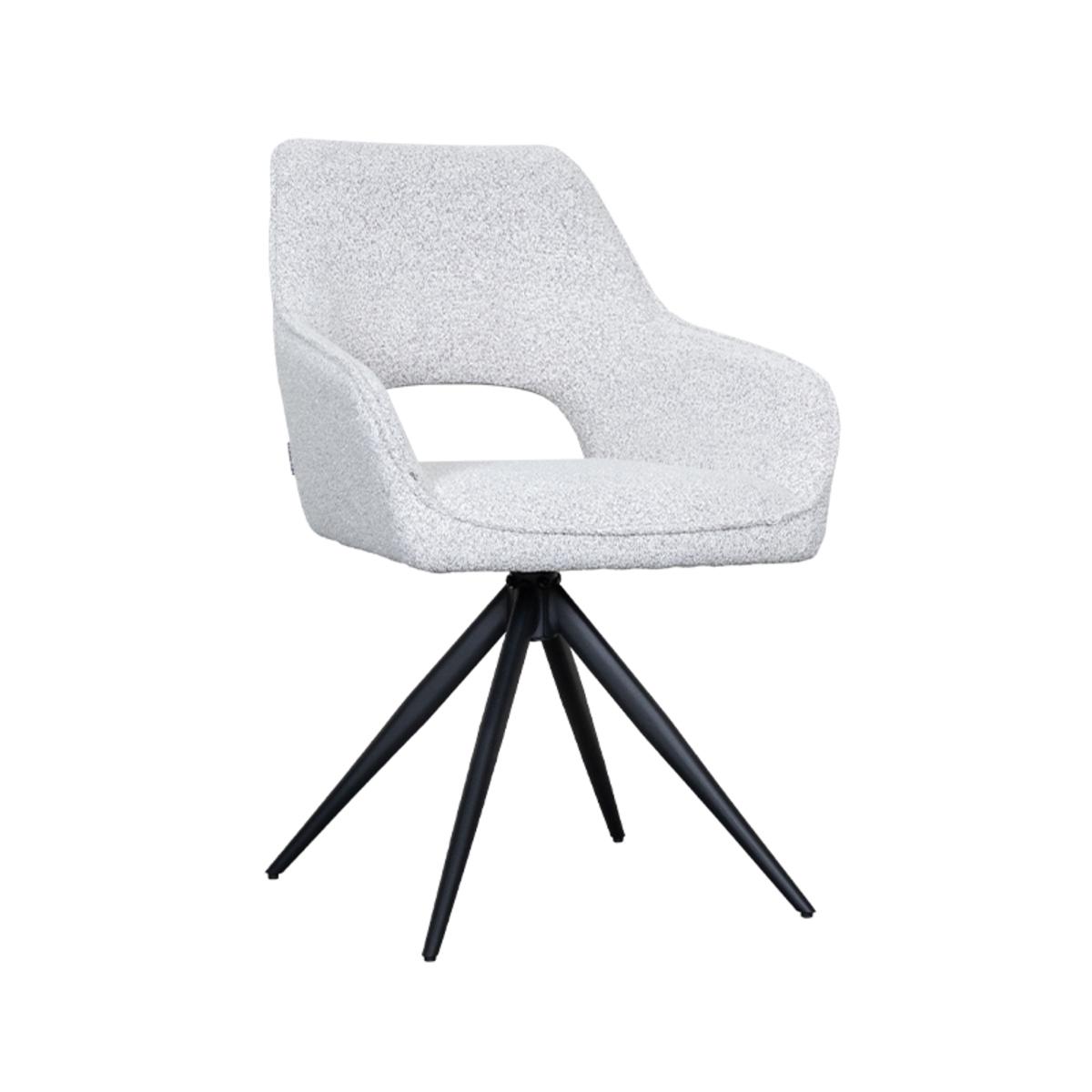  Eetkamerstoel Finley - Wit - Boucle afbeelding 1
