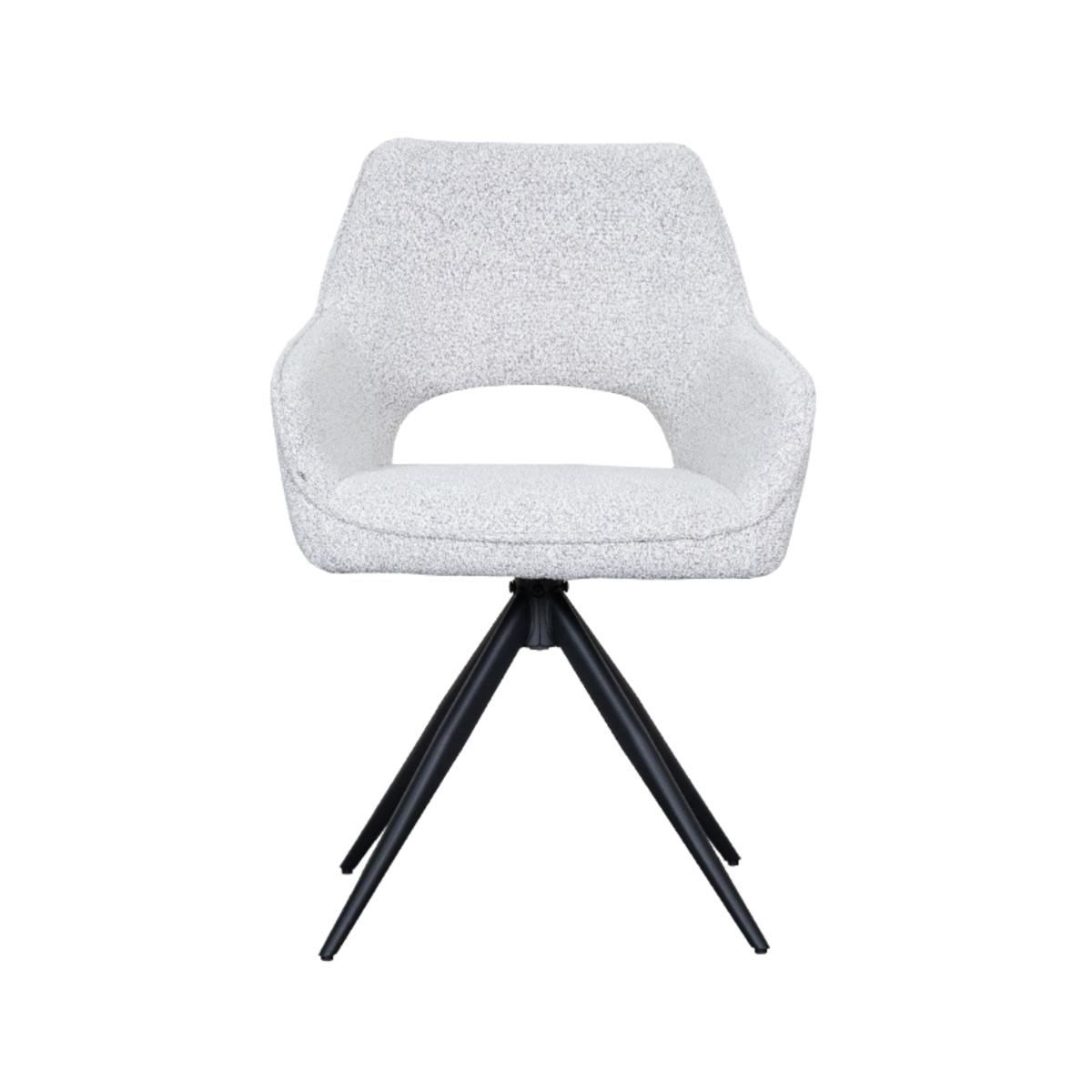  Eetkamerstoel Finley - Wit - Boucle afbeelding 2