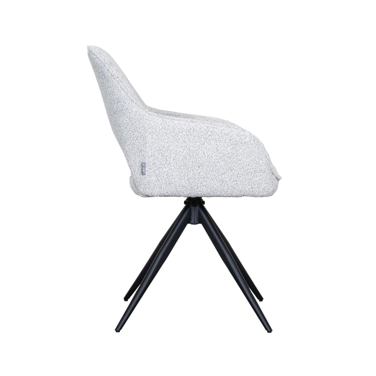  Eetkamerstoel Finley - Wit - Boucle afbeelding 3