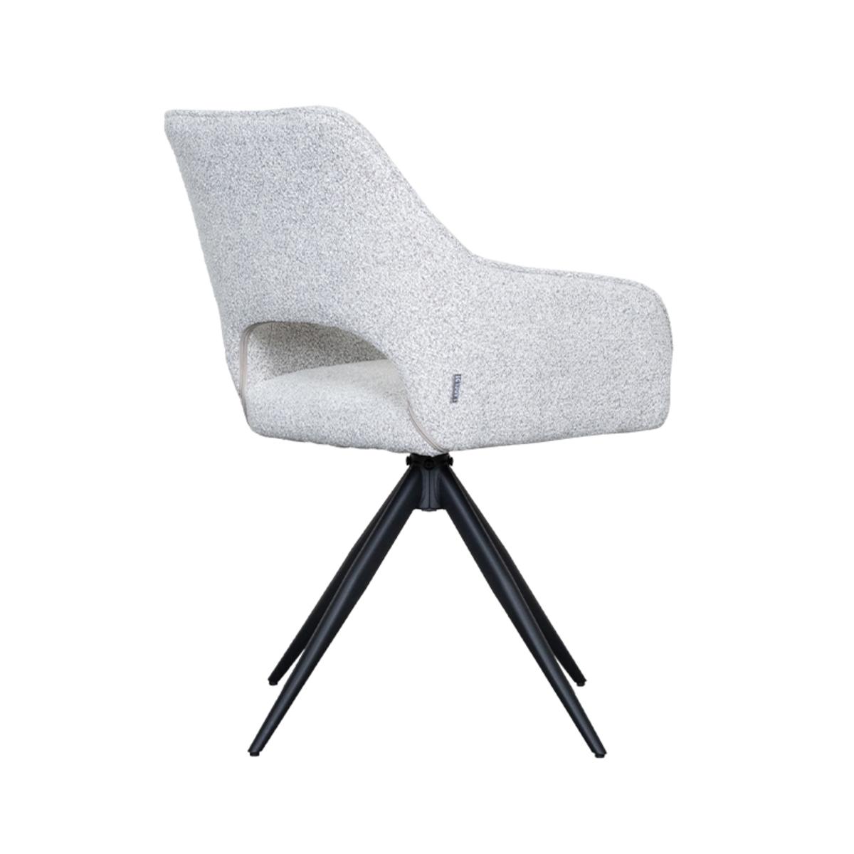  Eetkamerstoel Finley - Wit - Boucle afbeelding 4