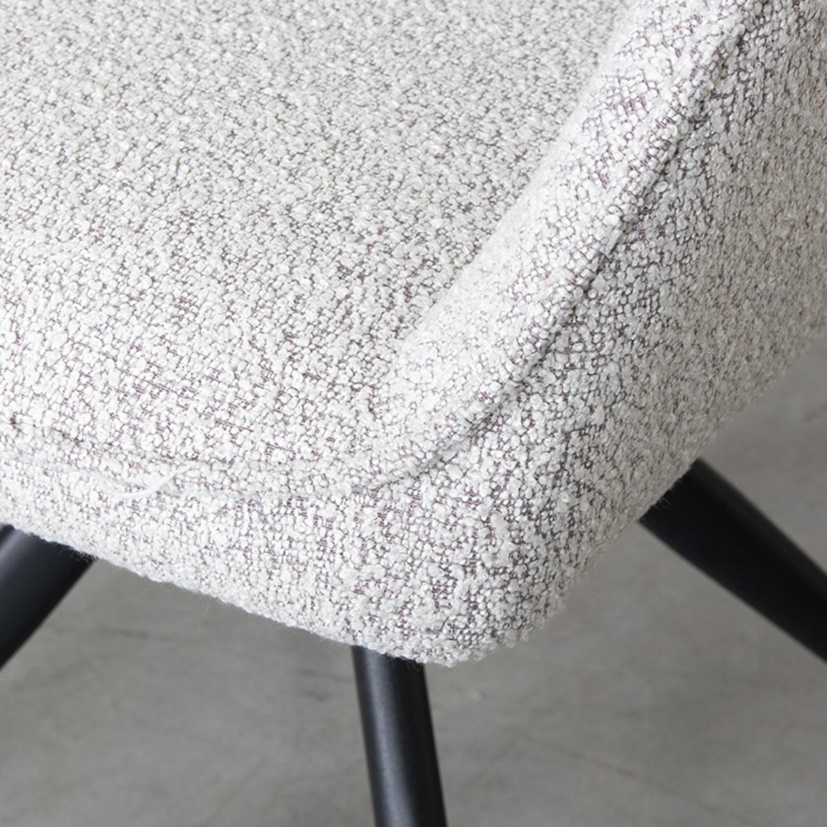  Eetkamerstoel Finley - Wit - Boucle afbeelding 6