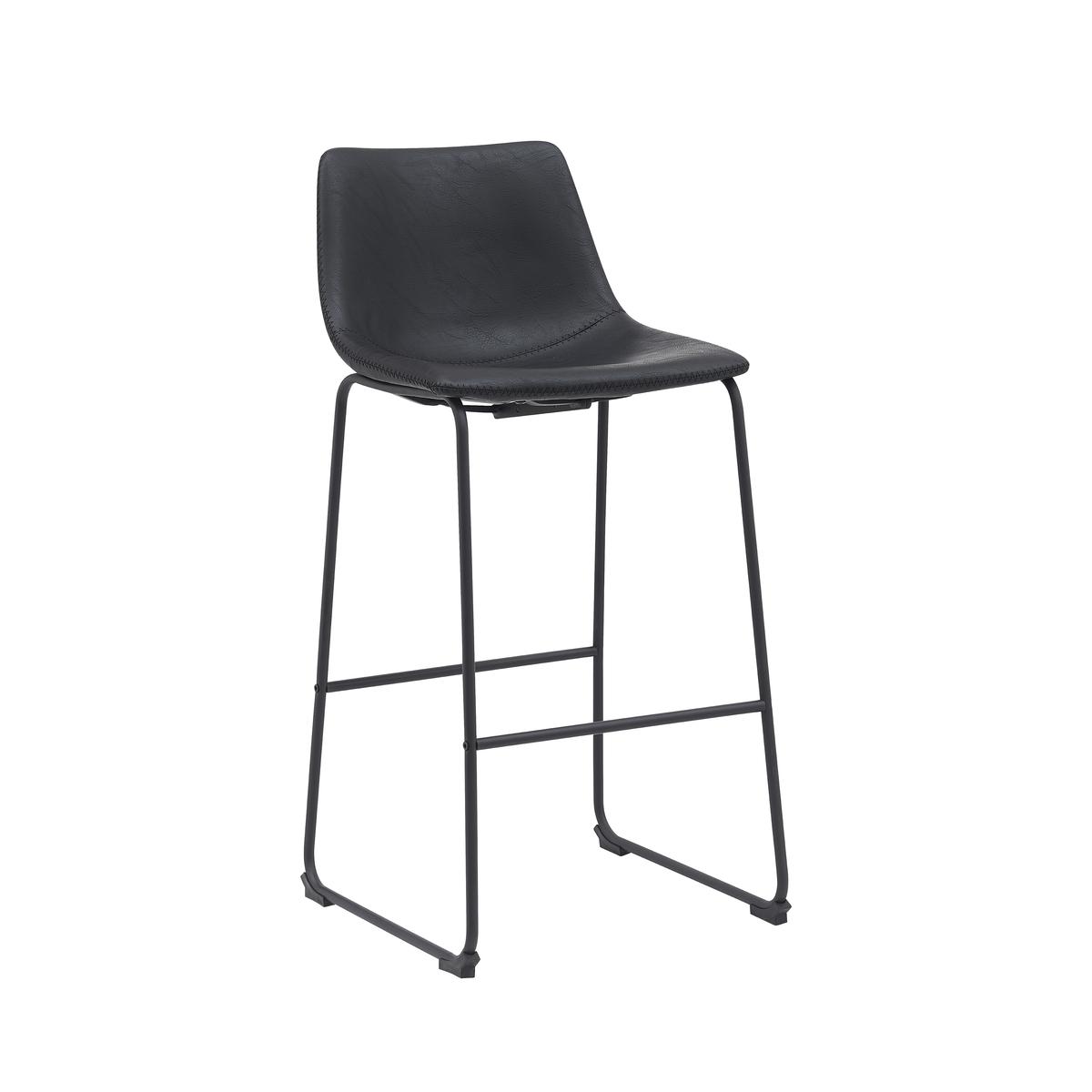  Barkruk Risto - Zwart - PU-Leder - Zithoogte 75 afbeelding 1