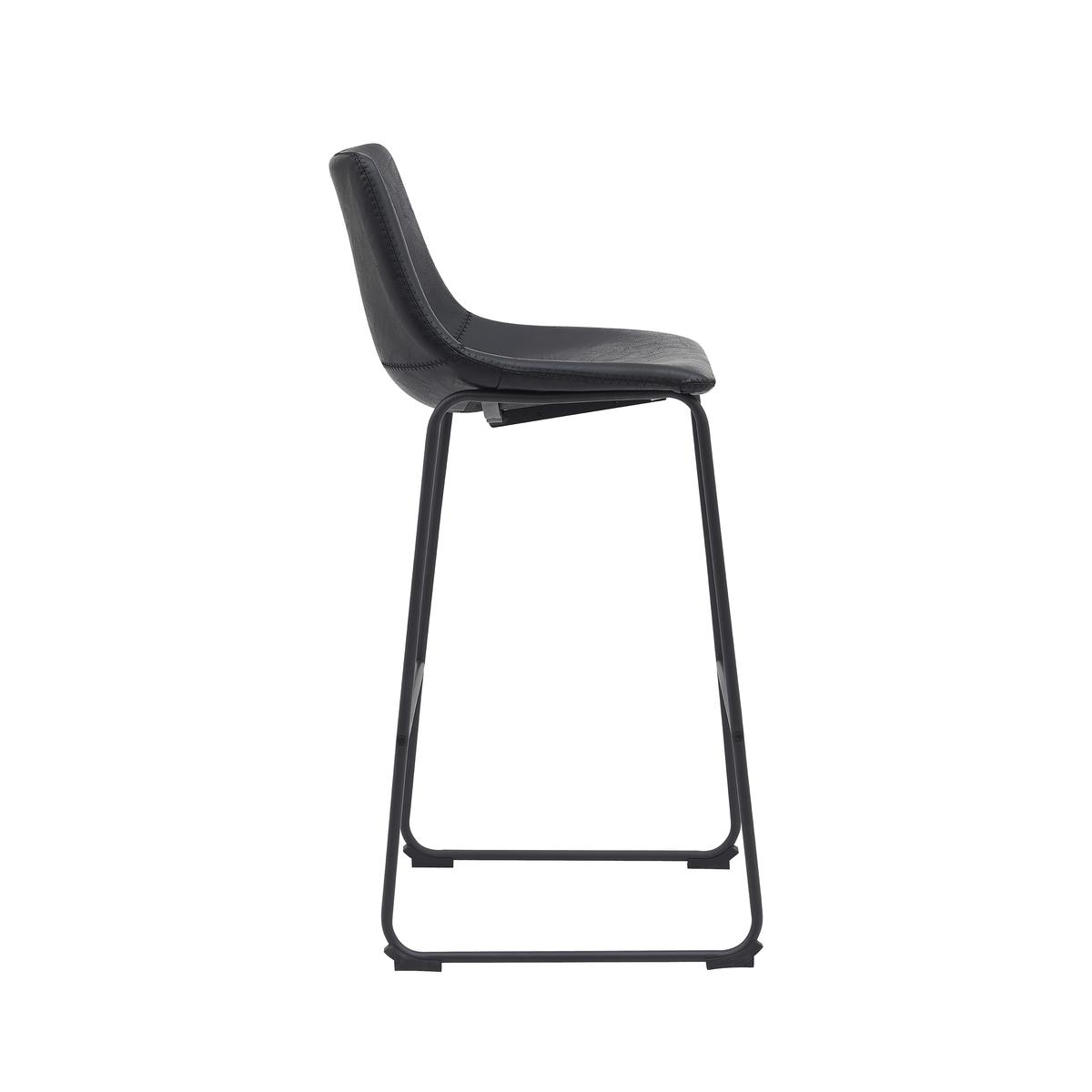 Barkruk Risto - Zwart - PU-Leder - Zithoogte 75 afbeelding 3