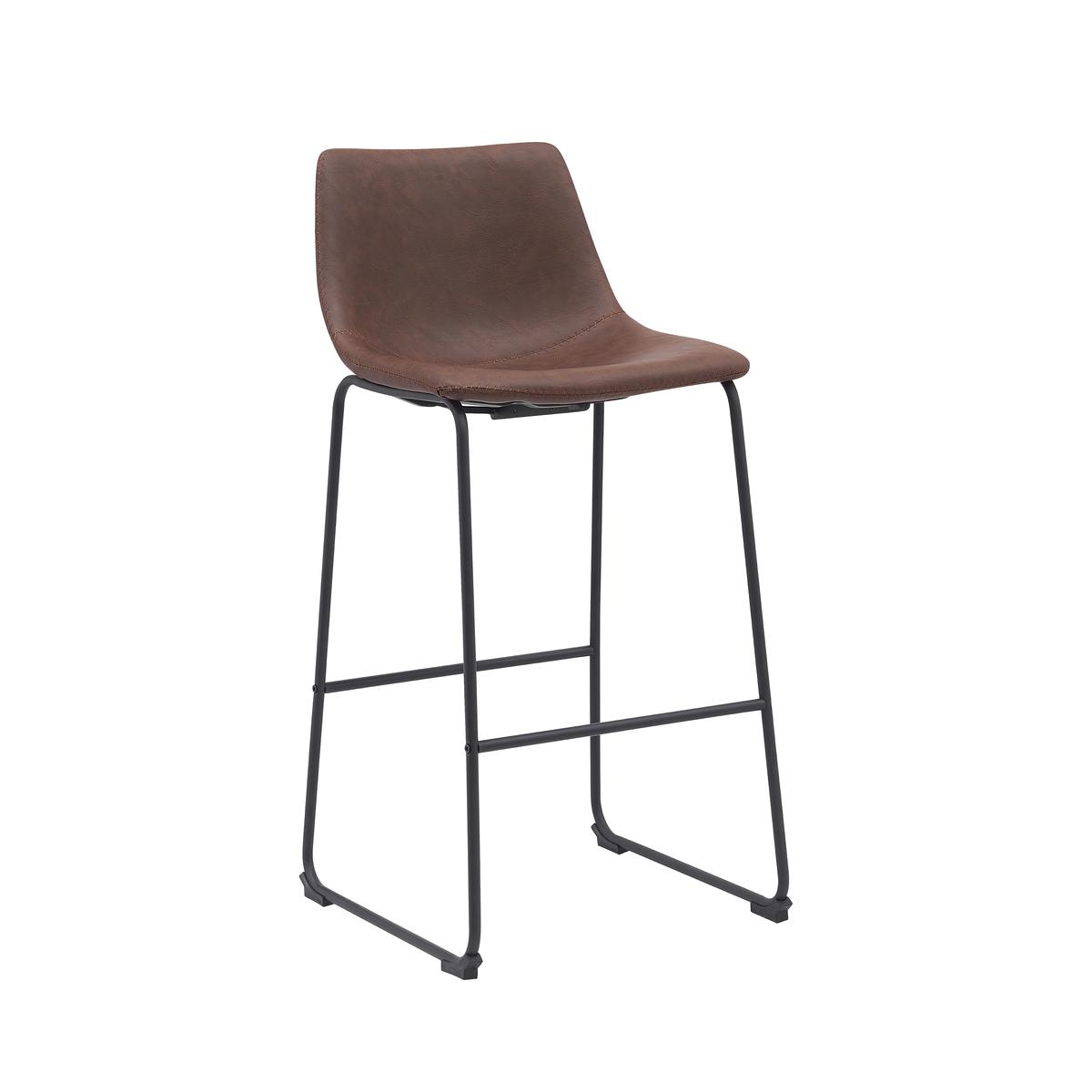  Barkruk Risto - Bruin - PU-Leder - Zithoogte 75 afbeelding 1