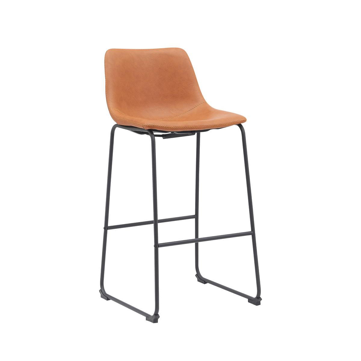  Barkruk Risto - Cognac - PU-Leder - Zithoogte 75 afbeelding 1