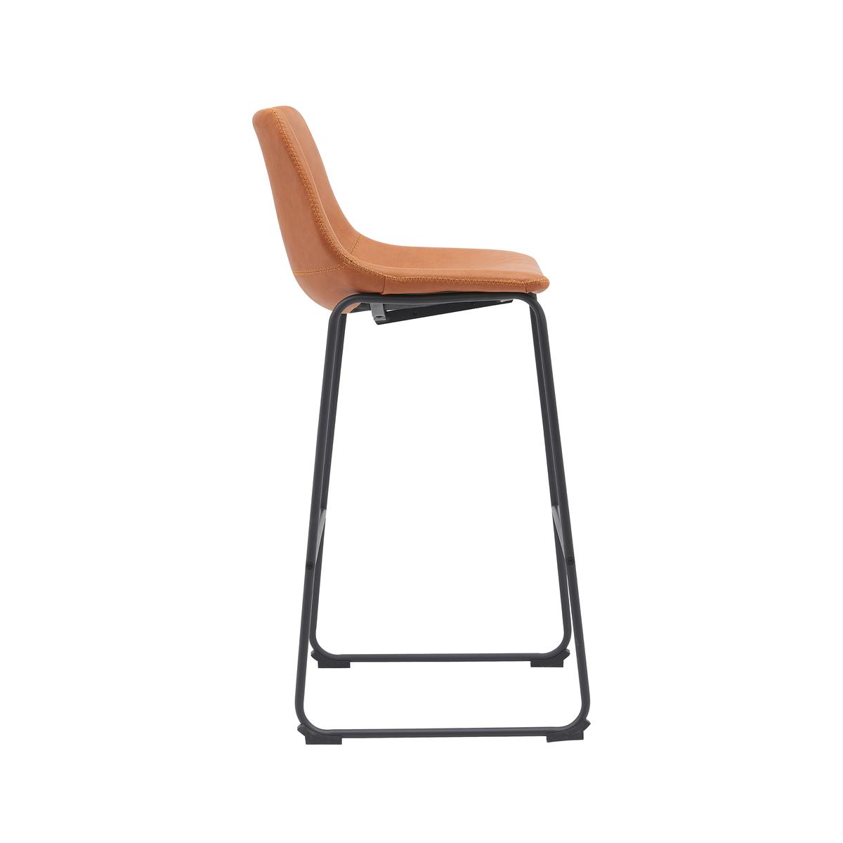  Barkruk Risto - Cognac - PU-Leder - Zithoogte 75 afbeelding 3