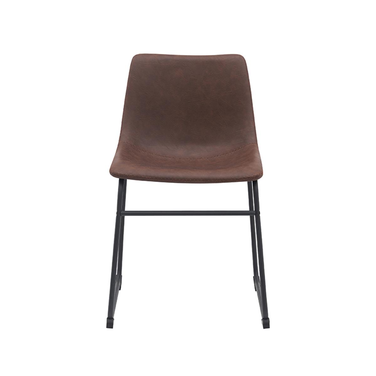  Eetkamerstoel Risto - Bruin - PU-Leder afbeelding 2