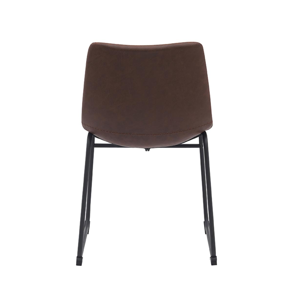  Eetkamerstoel Risto - Bruin - PU-Leder afbeelding 4