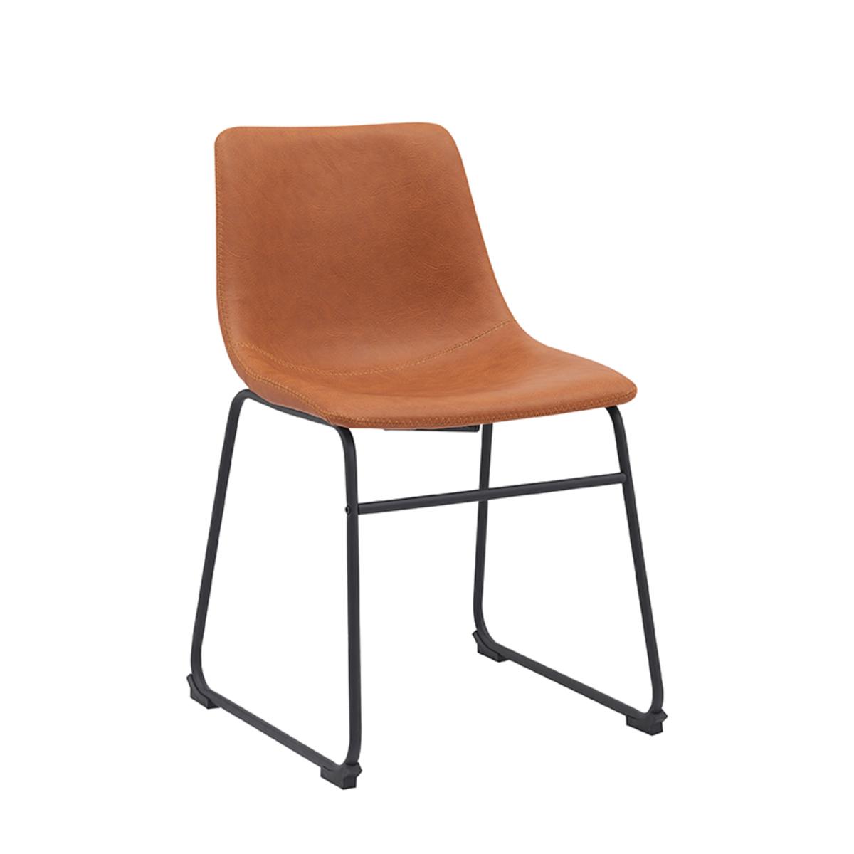  Eetkamerstoel Risto - Cognac - PU-Leder afbeelding 1