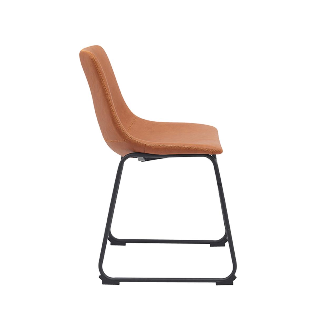  Eetkamerstoel Risto - Cognac - PU-Leder afbeelding 3