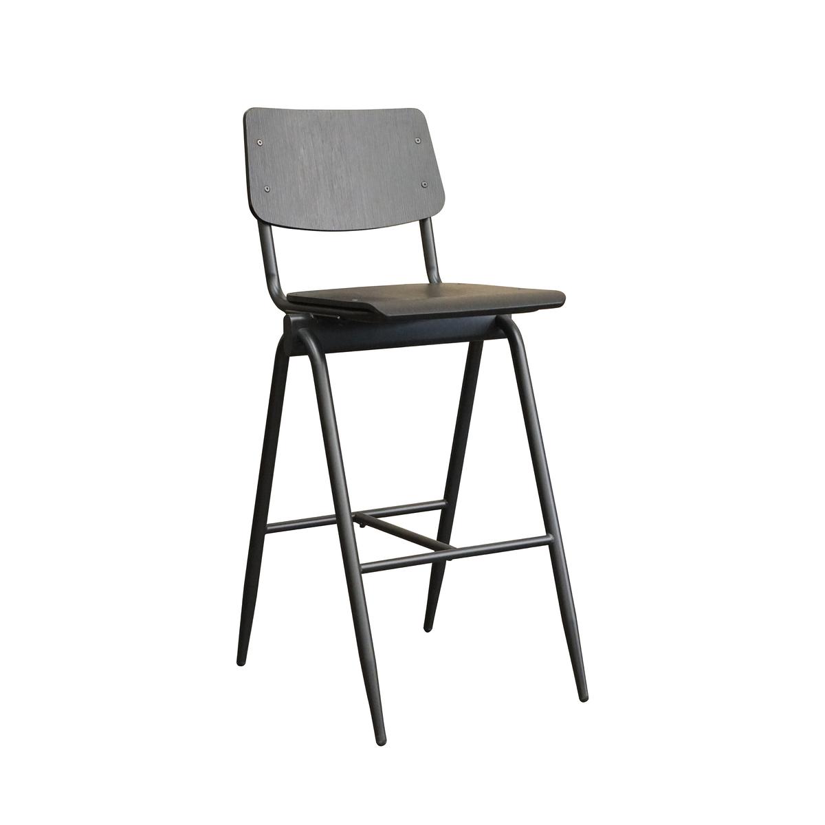  Barkruk Solid - Zwart - Hout - Zithoogte 75 afbeelding 1