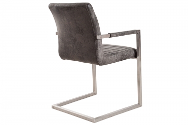 stoel met rvs frame grijs