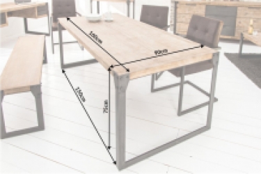 eettafel industrie look 160 cm