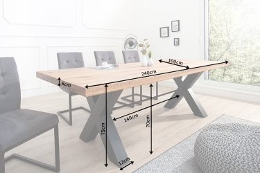 robuuste eiken eettafel 240 cm