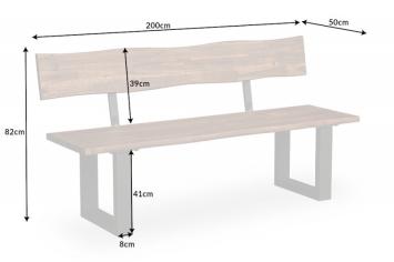 boomstambank met rugleuning 200 cm