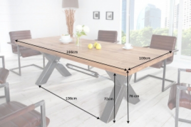 industriële eetkamertafel eiken 240 cm