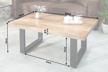 Salontafel mangohout U frame