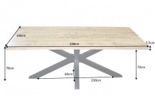 afmetingen eettafel mango bruin 200 cm