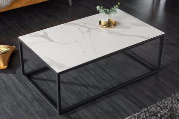 Salontafel keramiek wit marmer look 100 cm