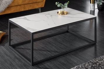 Salontafel keramiek wit marmer look 100 cm