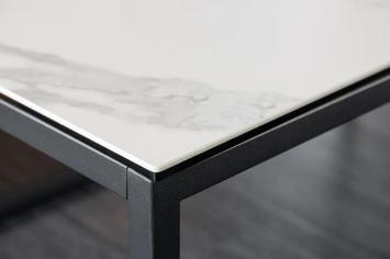 Salontafel keramiek wit marmer look 100 cm