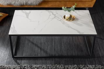 Salontafel keramiek wit marmer look 100 cm
