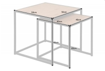 Bijzettafel set eiken zwart