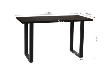 industriële countertafel mangohout 160 cm