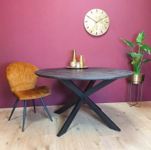 Zwarte ronde tafel mango 140