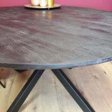 Zwarte ronde tafel mango 140