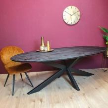 zwarte ovale eettafel 240 cm