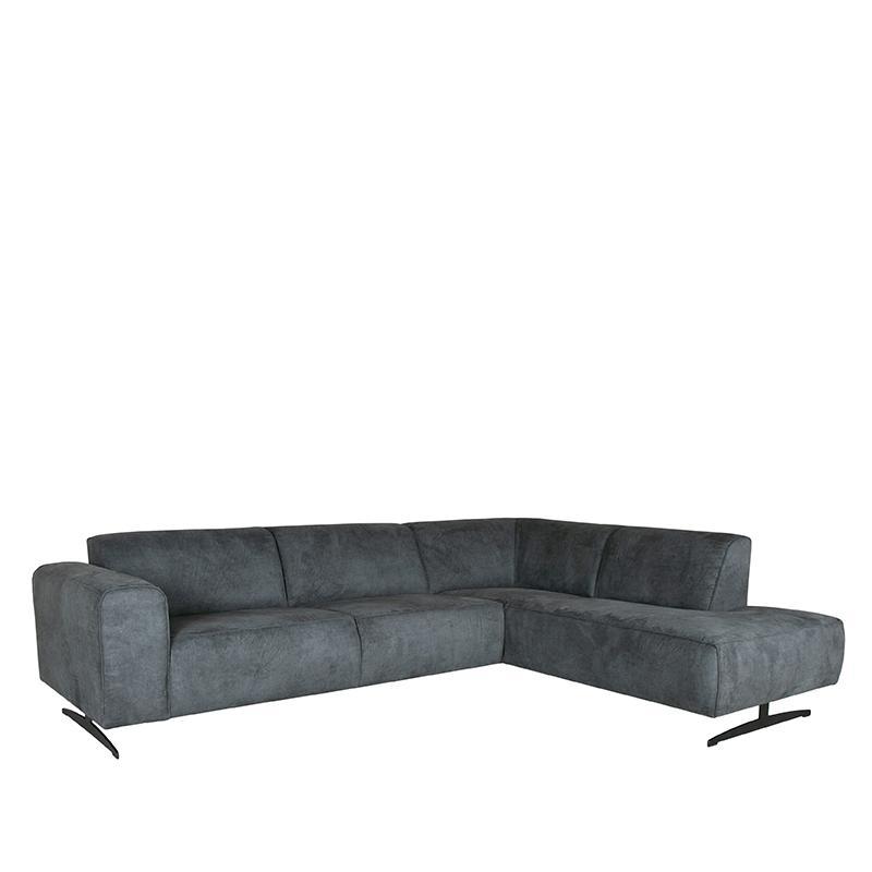  Hoekbank Modena - Grijs - Mircoskin - 2,5-Zits + Ottomane afbeelding 1