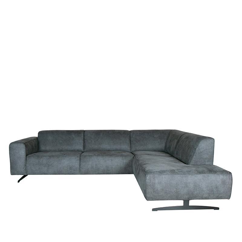  Hoekbank Modena - Grijs - Mircoskin - 2,5-Zits + Ottomane afbeelding 2