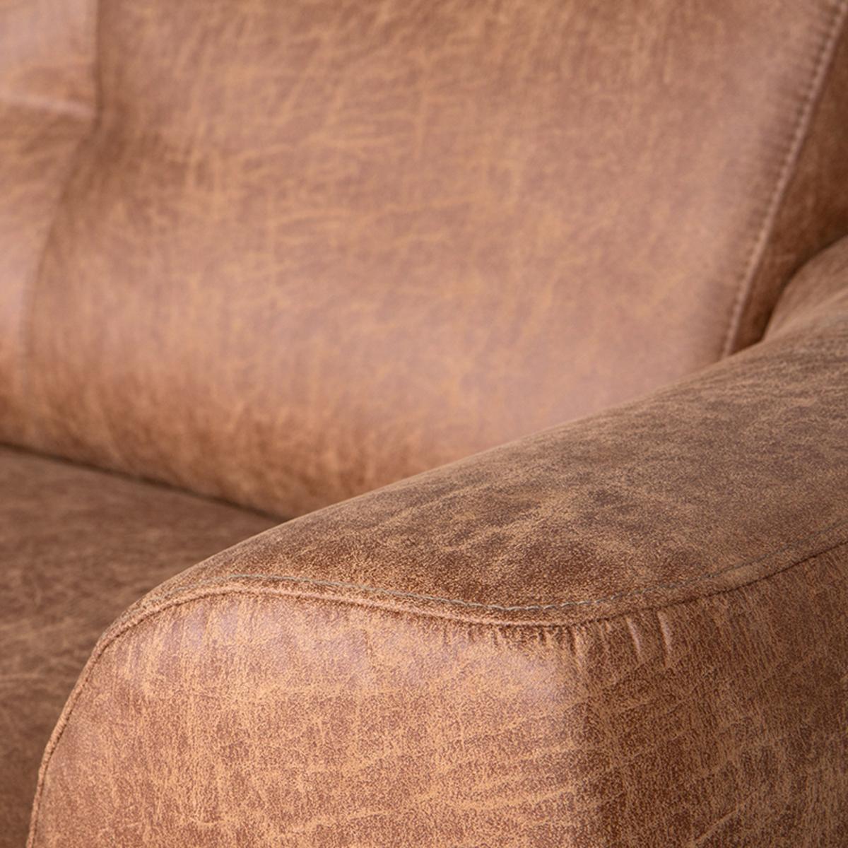  Bank Salerno - Cognac - Microfiber - 3-Zits afbeelding 4