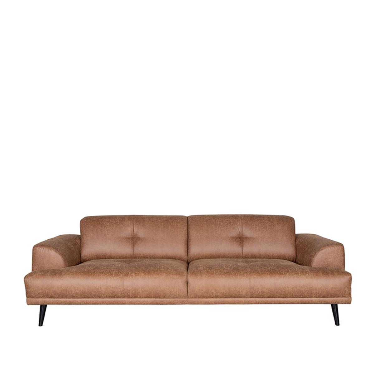  Bank Salerno - Cognac - Microfiber - 3-Zits afbeelding 1