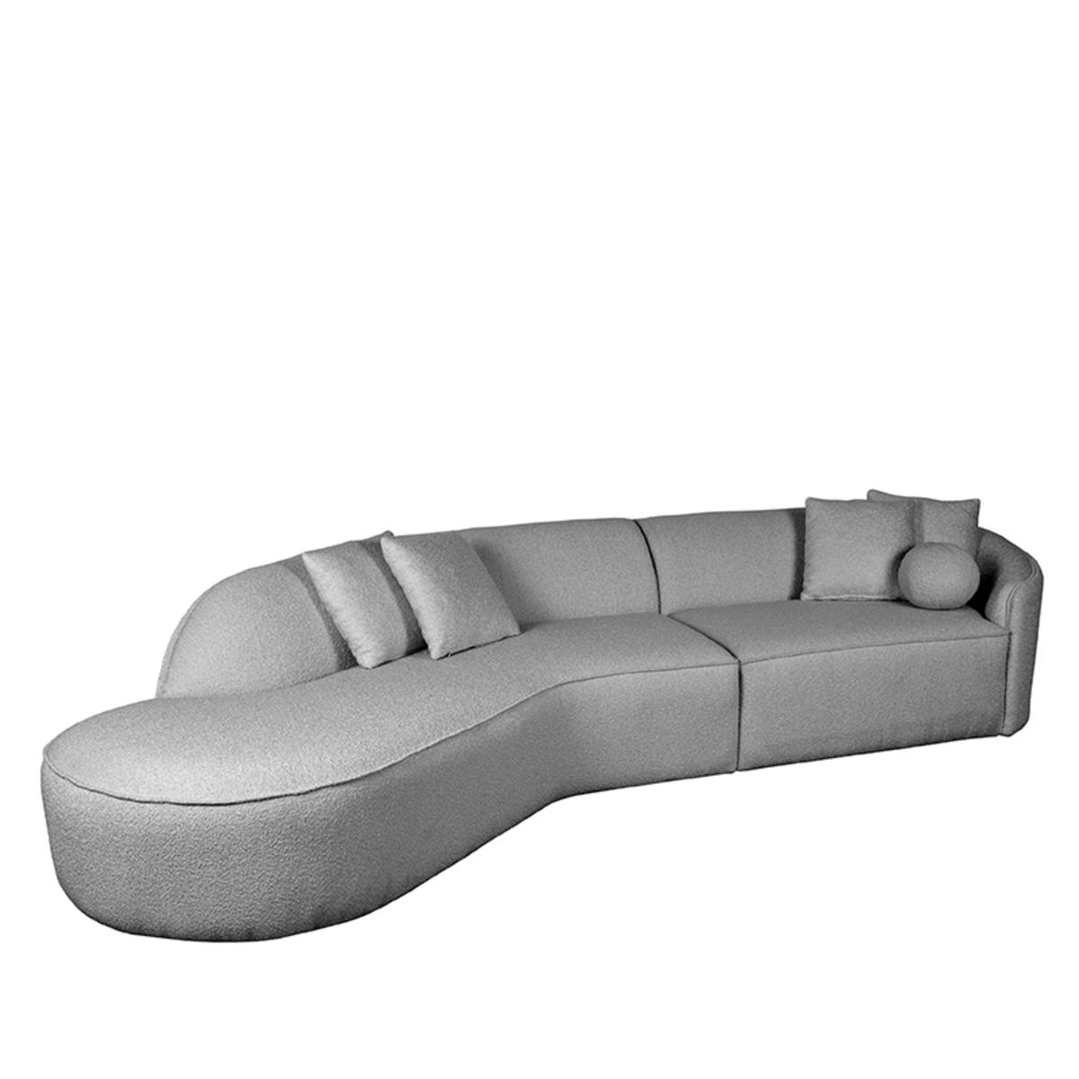  Bank Stelvio - Grijs - Boucle afbeelding 3