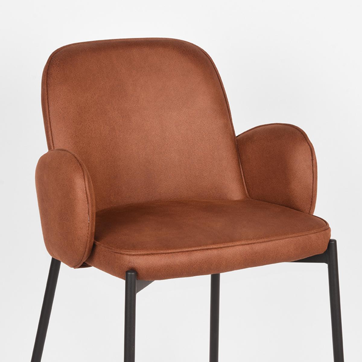  Barkruk Jari - Cognac - Microfiber afbeelding 5