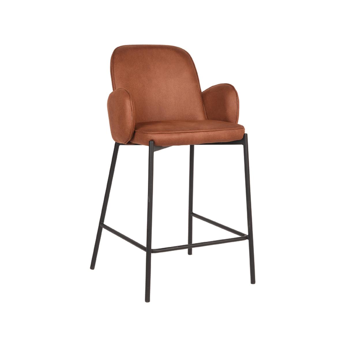  Barkruk Jari - Cognac - Microfiber afbeelding 1