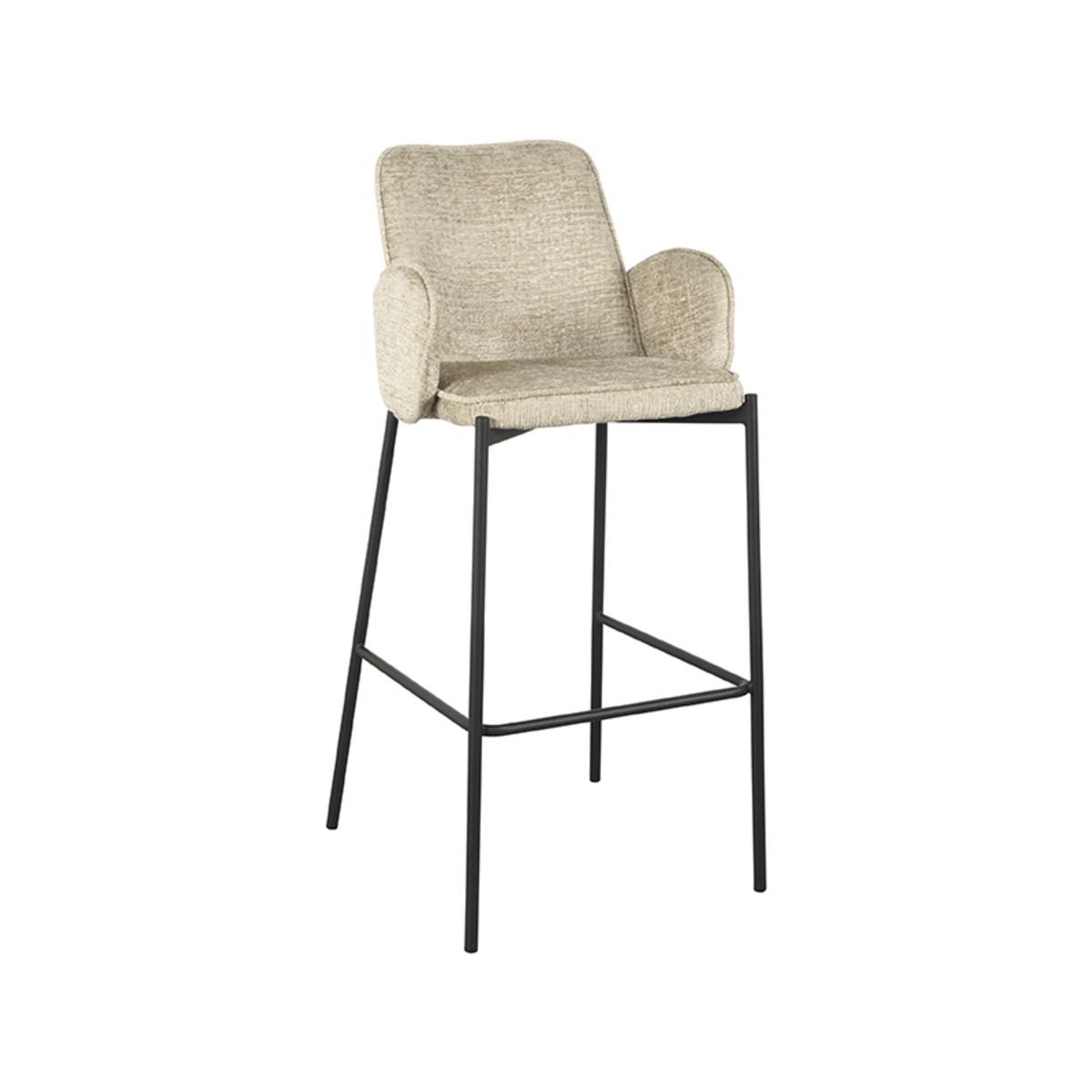  Barkruk Joni - Beige - Fluweel - Zithoogte 78 cm afbeelding 2