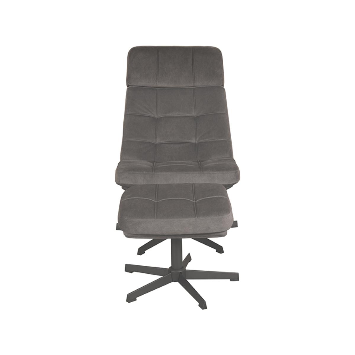  Fauteuil Alvar - Antraciet - Cosmo - Incl. Hocker afbeelding 3