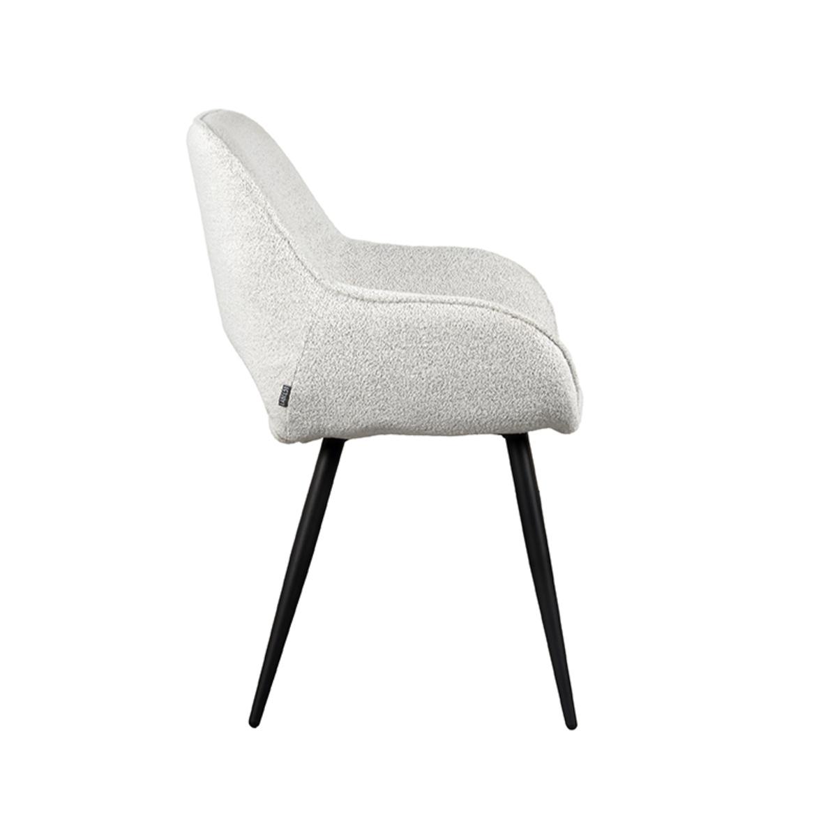  Eetkamerstoel Fer - Wit - Boucle afbeelding 3