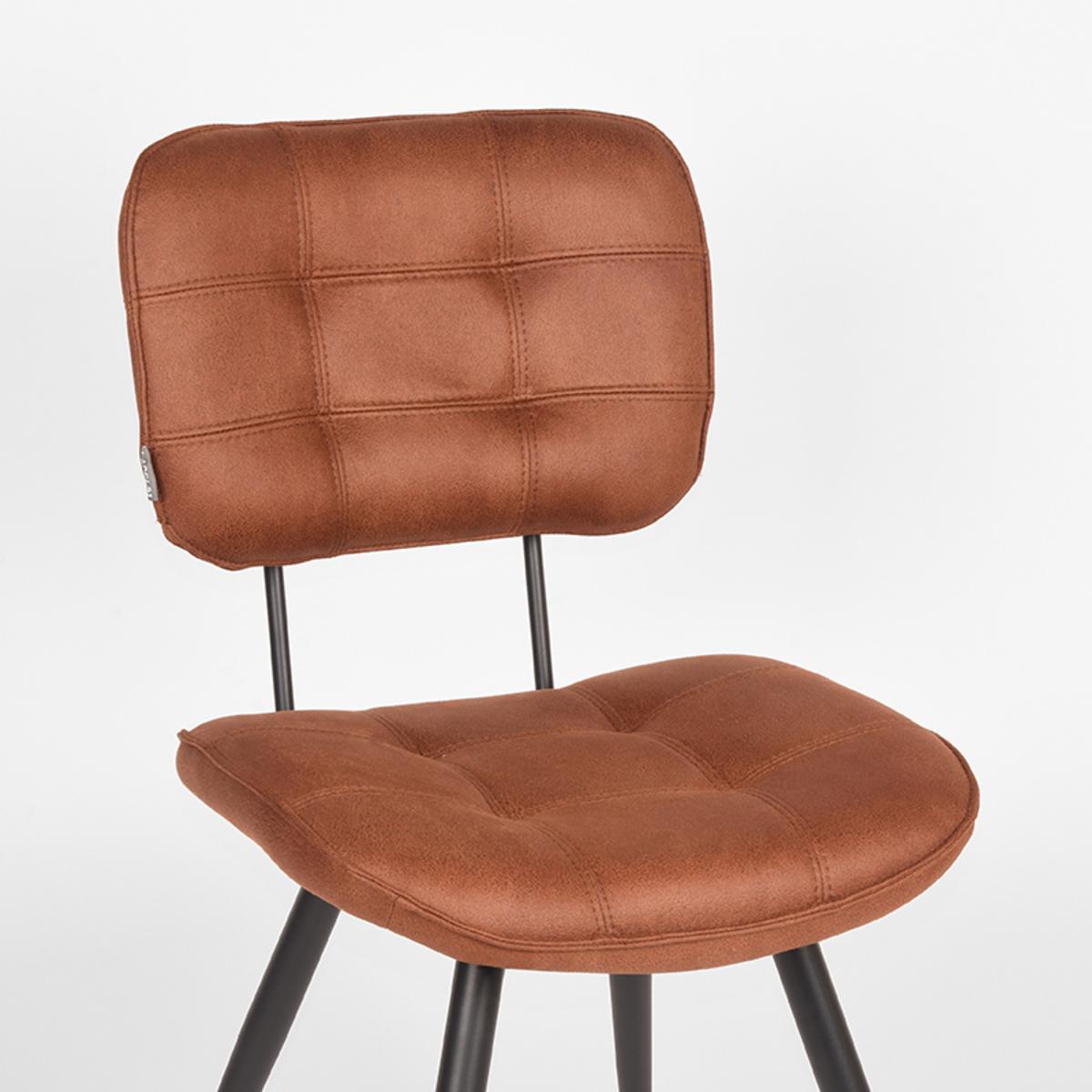  Eetkamerstoel Gus - Cognac - Microfiber afbeelding 5