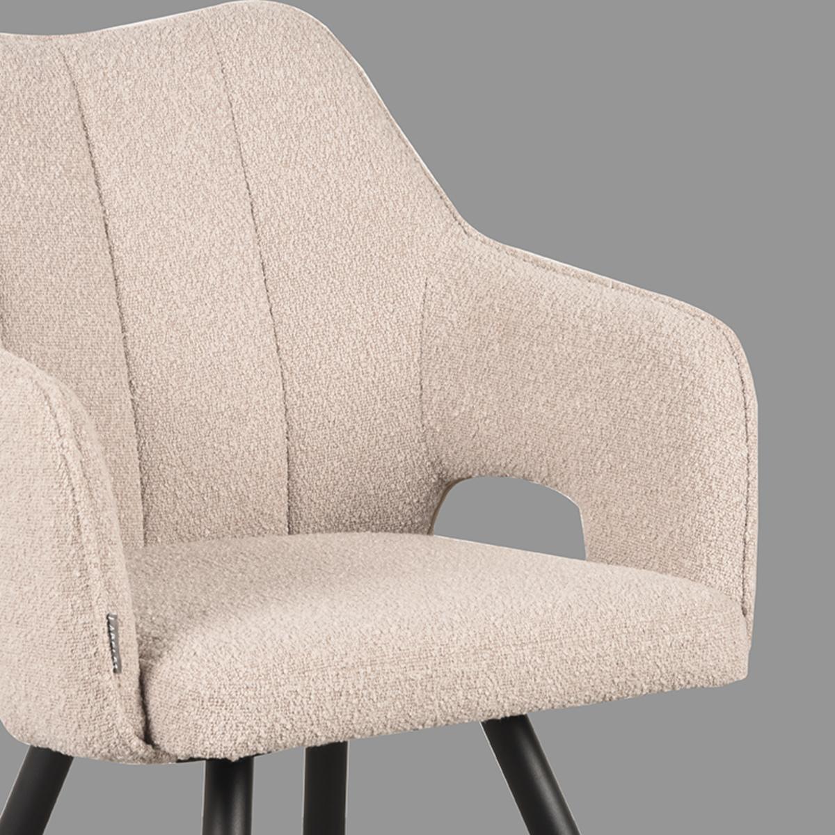  Eetkamerstoel Noud - Naturel - Boucle afbeelding 5