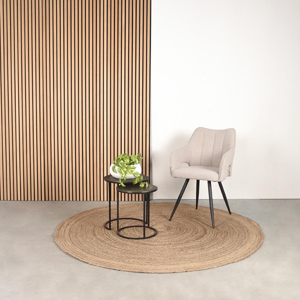  Eetkamerstoel Noud - Naturel - Boucle afbeelding 6