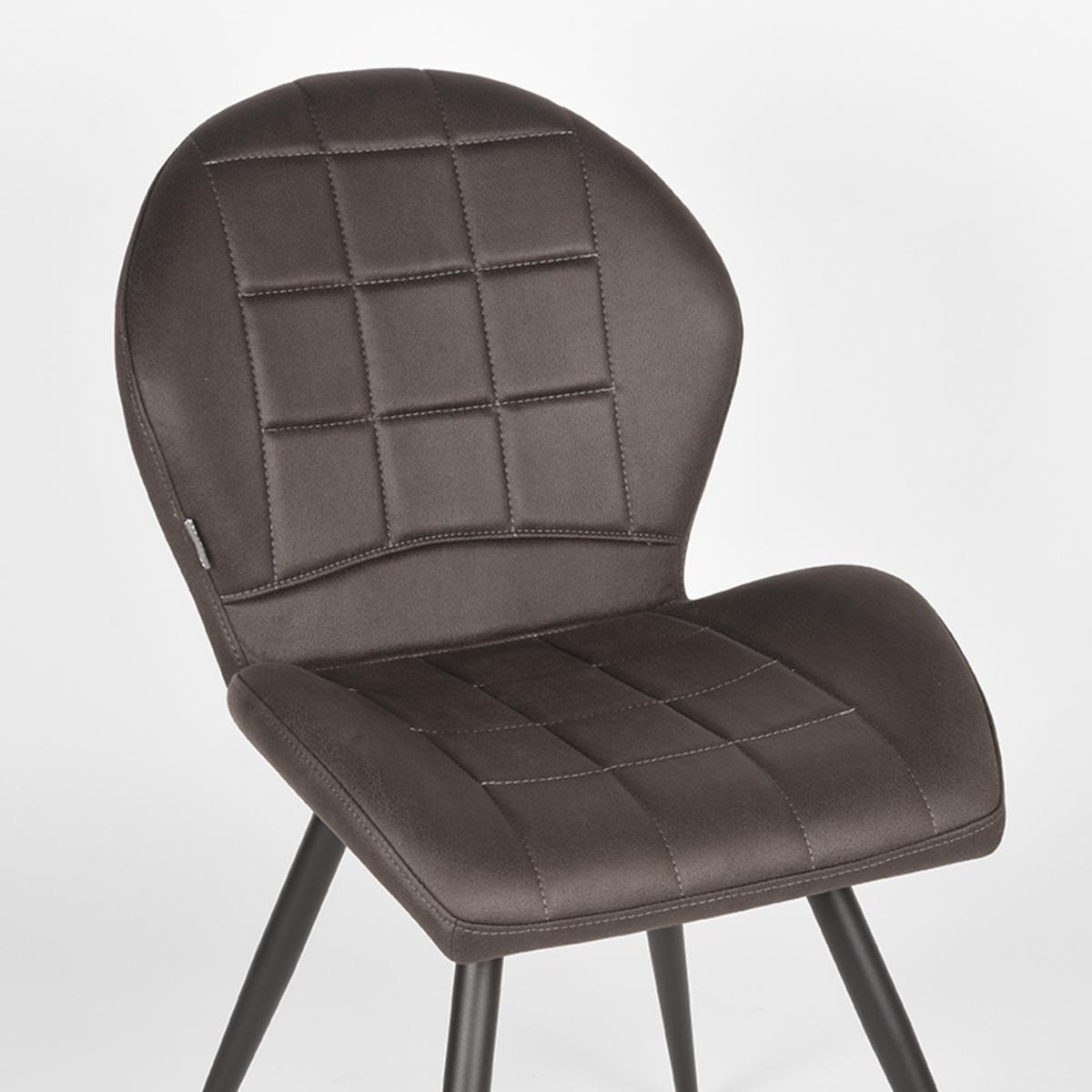 Eetkamerstoel Sil - Antraciet - Microfiber afbeelding 5