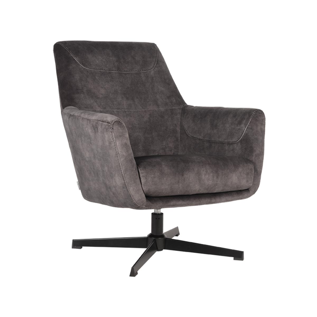  Fauteuil Toby - Antraciet - Velours afbeelding 1